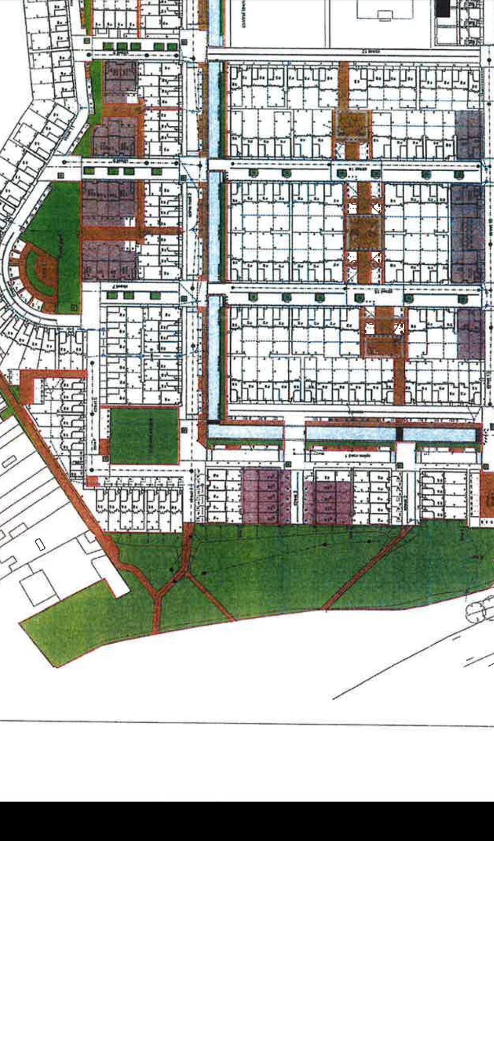 This map shows the limits of the estate in the woods to the north